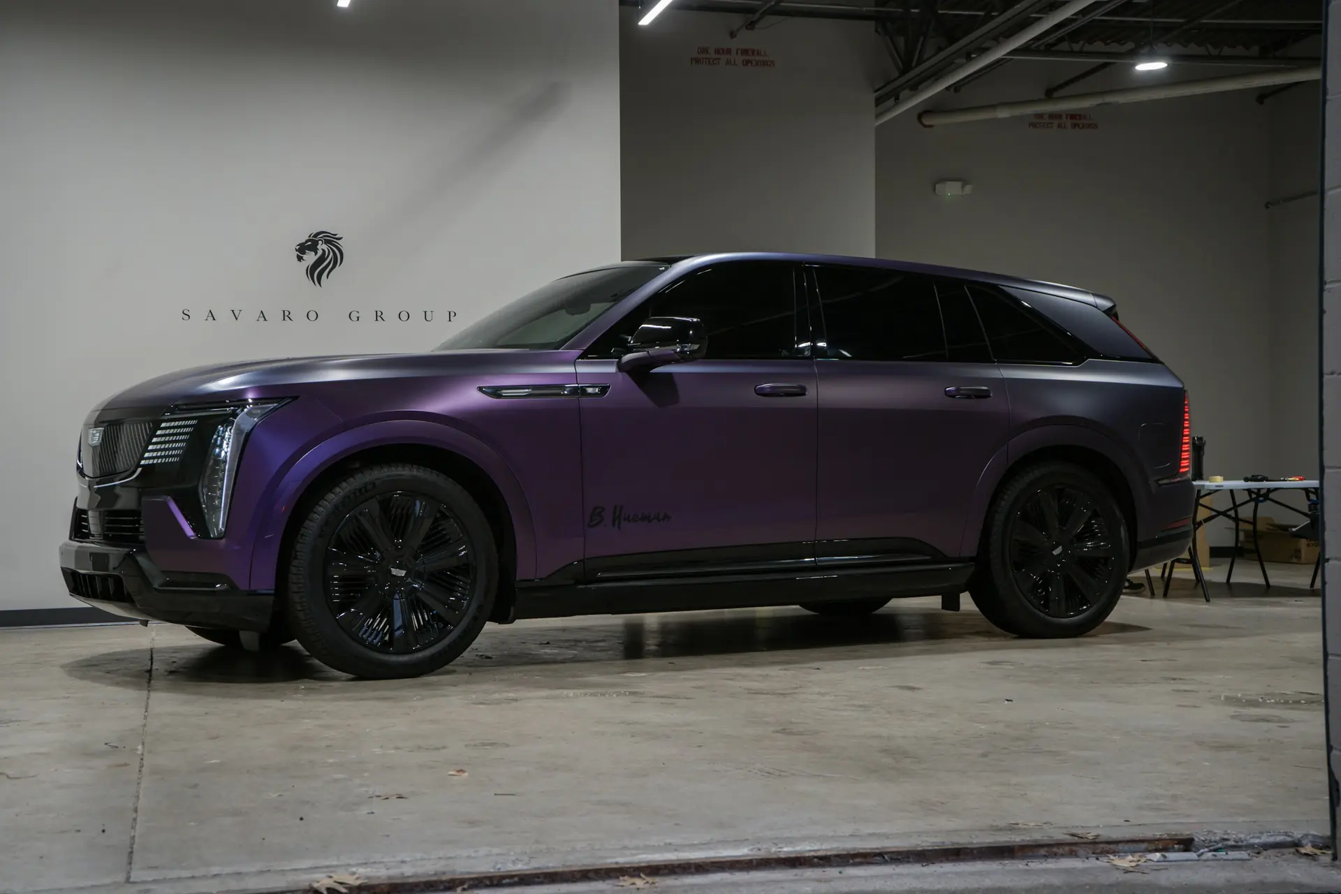 Satin purple car finish example